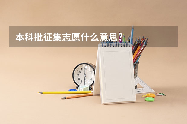 本科批征集志愿什么意思?