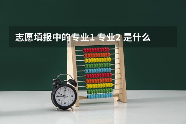 志愿填报中的专业1 专业2 是什么意思