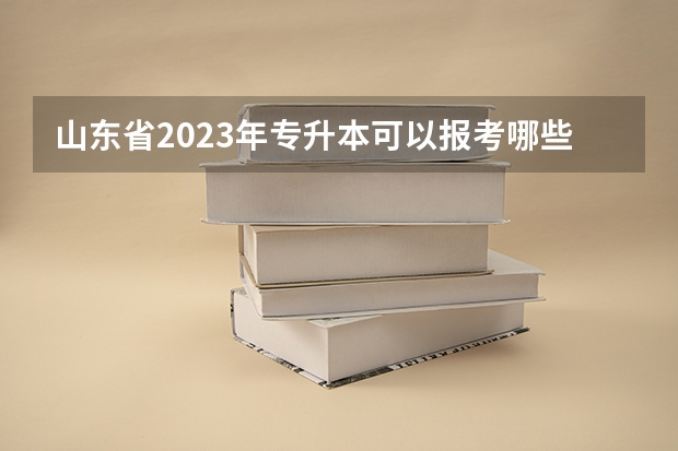 山东省2023年专升本可以报考哪些大学