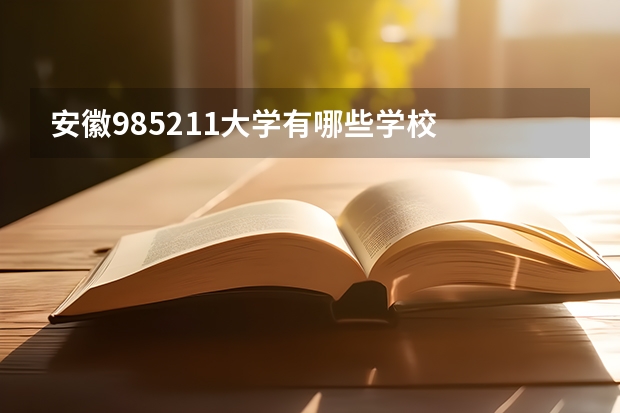 安徽985211大学有哪些学校