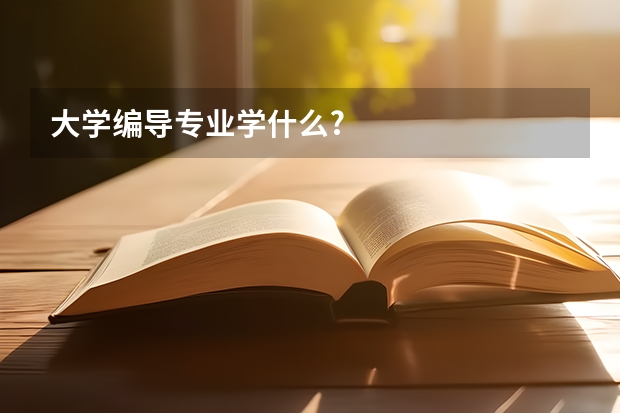 大学编导专业学什么?