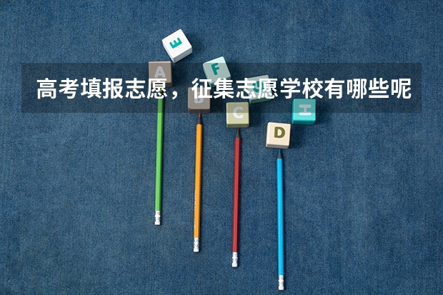 高考填报志愿，征集志愿学校有哪些呢？