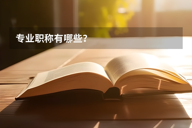 专业职称有哪些？