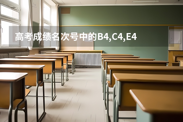 高考成绩名次号中的B4,C4,E4是什么意思?