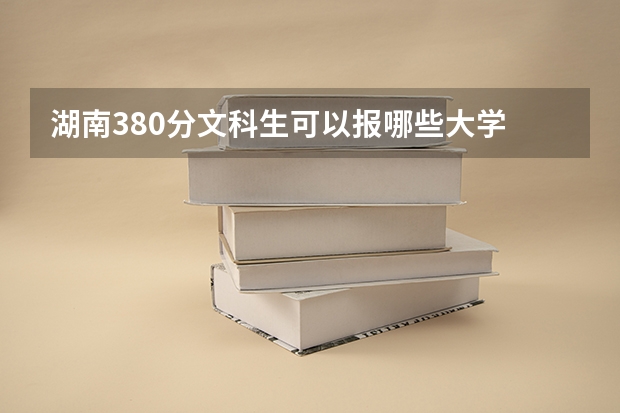 湖南380分文科生可以报哪些大学