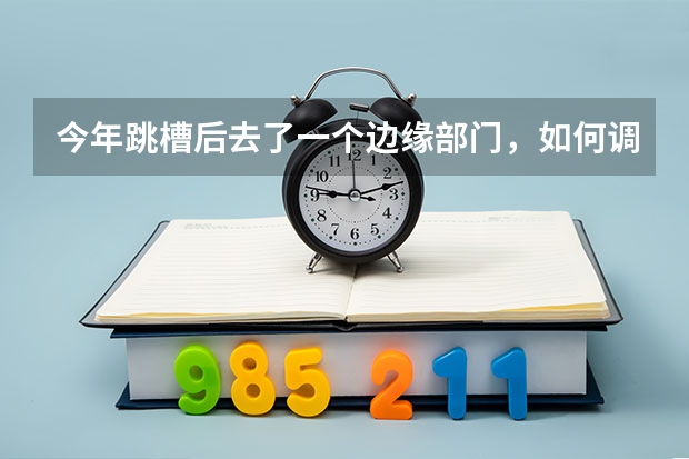 今年跳槽后去了一个边缘部门，如何调整自己心态？