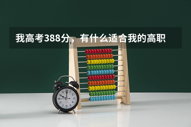 我高考388分，有什么适合我的高职和专业