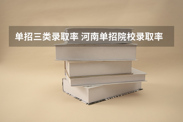 单招三类录取率 河南单招院校录取率