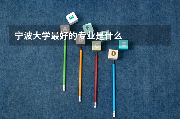 宁波大学最好的专业是什么