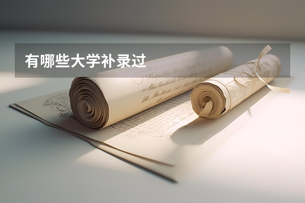 有哪些大学补录过