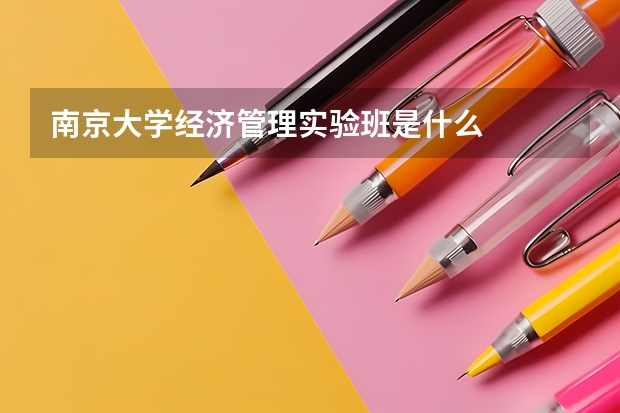 南京大学经济管理实验班是什么