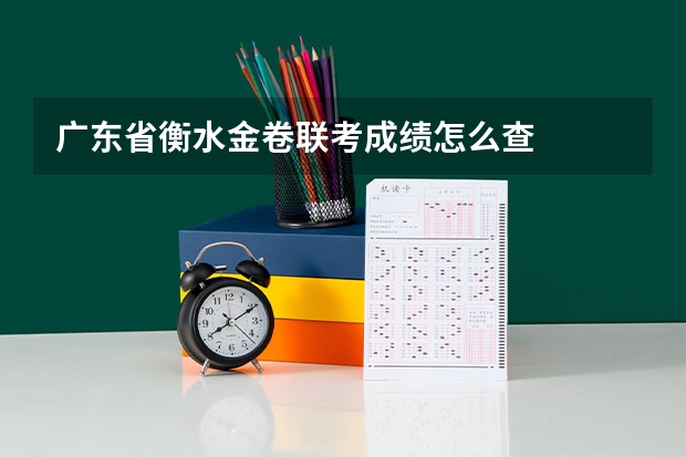广东省衡水金卷联考成绩怎么查