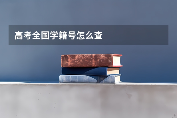 高考全国学籍号怎么查