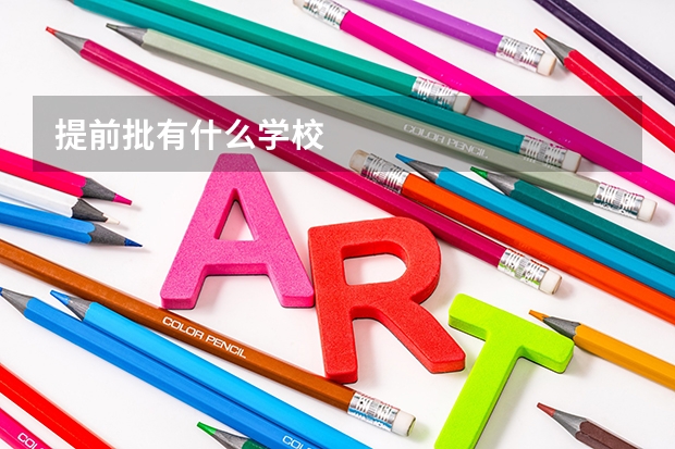 提前批有什么学校