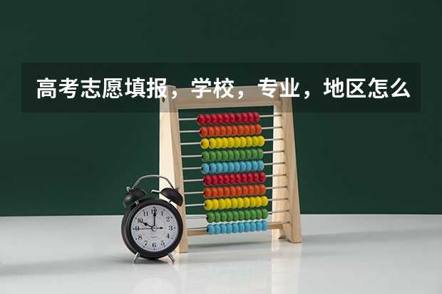 高考志愿填报，学校，专业，地区怎么选