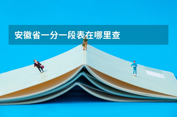 安徽省一分一段表在哪里查