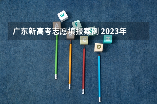 广东新高考志愿填报案例 2023年广东高考志愿填报规则